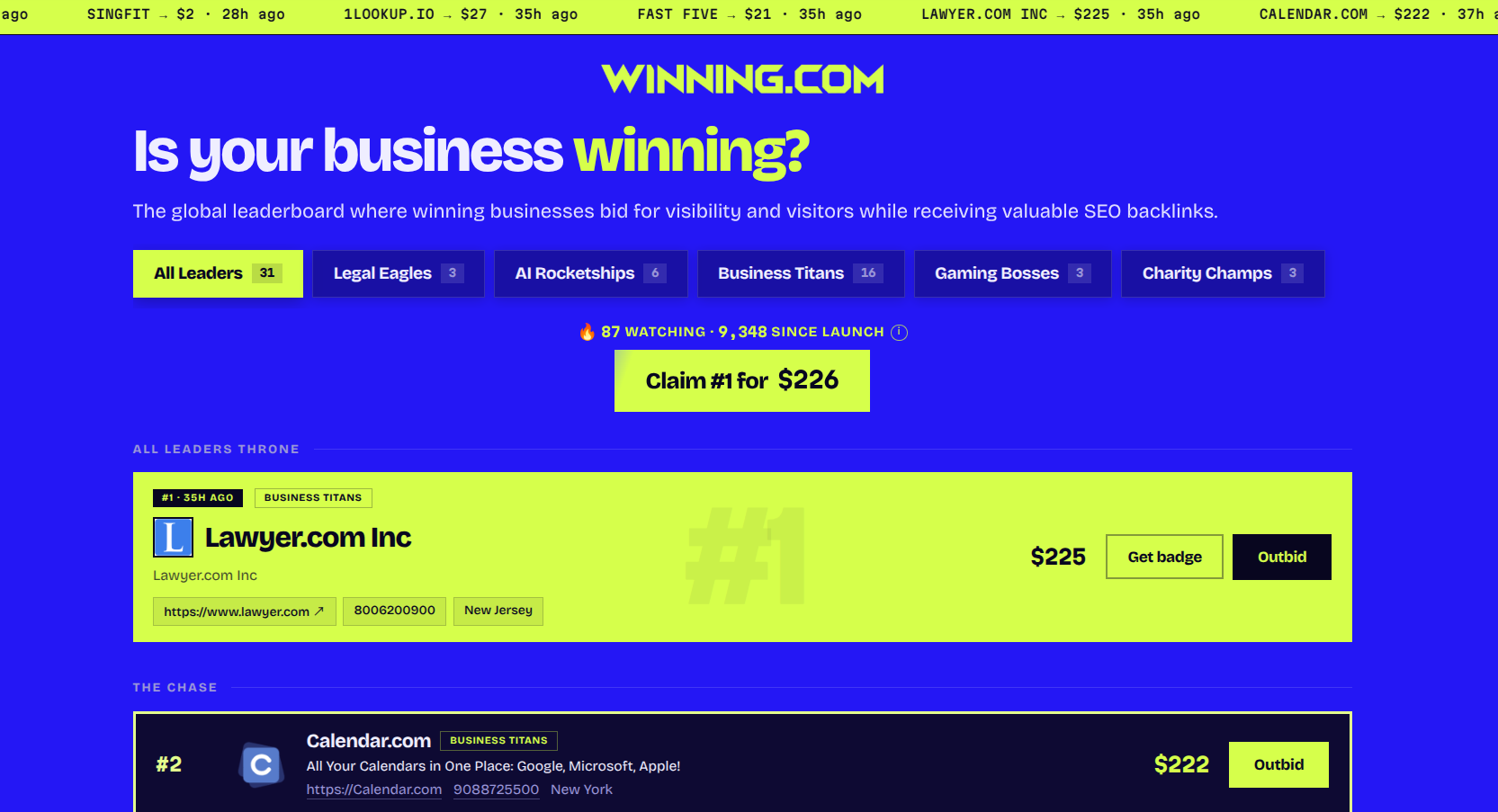 Winning.com, Outbid.lol alternative